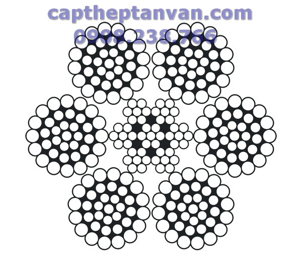 Cáp 6x36 lõi thép Trung Quốc